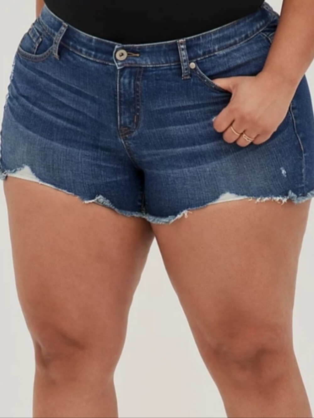 torrid Dark Wash Denim Cutoff Shorts 20